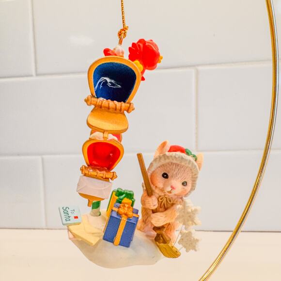 Vintage Mistletoe Magic, Mouse and Mailbox -Letters to Santa, Holiday Ornament - Picture 9 of 10